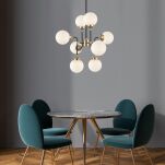 Lampa wisząca RIANO P0454-08D-SDAA Zuma Line Nieregularna forma białe klosze - 3