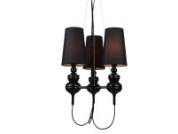 Lampa wisząca BAROCO 3 PENDANT AZ2163 Azzardo Ponadczasowa czarna tkanina / metal - 2