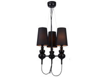 Lampa wisząca BAROCO 3 PENDANT AZ2163 Azzardo Ponadczasowa czarna tkanina / metal - 3