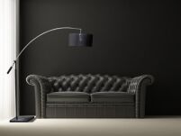 Lampa podłogowa BIANCA AZ0006 Azzardo Marmurowa podstawa i materiałowy klosz  CZARNA - 2