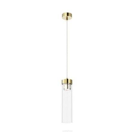 Lampa wisząca GEM P0389-01D-0FD2 Zuma Line Szklana tuba z kryształkami antyczny brąz