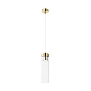 Lampa wisząca GEM P0389-01D-0FD2 Zuma Line Szklana tuba z kryształkami antyczny brąz