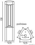Ogrodowa lampa stojąca FAN GL 11205 SU-MA CIEMNY POPIEL NOWOCZESNA 80 CM - 2