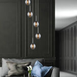 Lampa wisząca MONIC MD1629-3B (CHROME) Zuma Line Elegancka  3 szklane klosze CHROM - 2