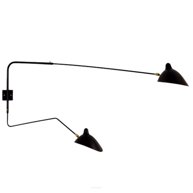 Lampa ścienna CRANE-2W czarna 175 cm W8702 kinkiet duży nowoczesny ścięte klosze