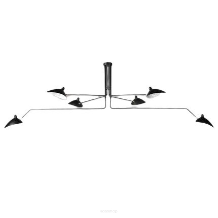 Lampa wisząca CRANE-6P czarna 280 cm P8706 duża nowoczesna ścięte klosze