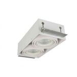 Lampa sufitowa wpuszczana NOVA 2 GIPS AZ2934 Azzardo Wpuszczana bezramkowa podwójna wykonana z metalu BIAŁA - 2