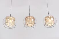 Lampa wisząca  REGO 3 LINE AZ2453 Azzardo Elegancka i efektowna bogato zdobiona 3 zwisy na podłużnej podsufitce - 2