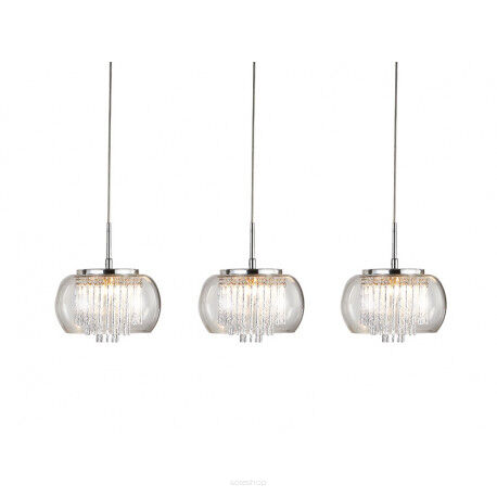 Lampa wisząca  REGO 3 LINE AZ2453 Azzardo Elegancka i efektowna bogato zdobiona 3 zwisy na podłużnej podsufitce