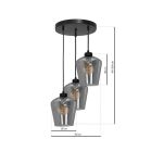 Lampa wisząca SANTIAGO SMOKED 3xE27 dymione szkło MLP6612 - 2