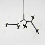 Lampa wisząca STICKS-10 czarna modernistyczna świecące klosze w kształcie podłużnych rurek - 2