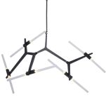 Lampa wisząca STICKS-10 czarna modernistyczna świecące klosze w kształcie podłużnych rurek - 3
