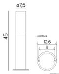 Słupek ogrodowy INOX ST 022-450 SU-MA stal nierdzewna 45 cm - 3