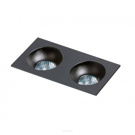 Lampa wpuszczana HUGO 2 DOWNLIGHT AZ1740 Azzardo Podwójna minimalistyczna i techniczna w kolorze czarnym