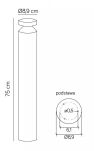 Słupek ogrodowy DELTA DL-750 SU-MA SMUKŁY O WYSOKOŚCI 75 CM - 5