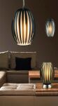 Lampa stołowa/ biurkowa  ELBA TABLE AZ0193 Azzardo Designerska z nietypowym karbowanym kloszem w kolorze brązowym  - 2