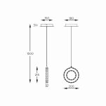Lampa wisząca z kryształami chromowana GIRONA LED Zuma Line MD3713-1-3CT - 7