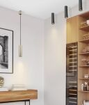 Lampa wisząca  LOCUS L PENDANT AZ3130 Azzardo Pojedynczy zwis w kształcie tuby zakończony gustownymi pierścieniami ZŁOTA - 2