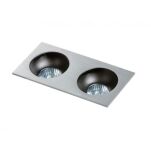 Lampa wpuszczana HUGO 2 DOWNLIGHT AZ1737 Azzardo Podwójna minimalistyczna i techniczna w kolorze aluminium - 2