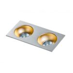 Lampa wpuszczana HUGO 2 DOWNLIGHT AZ1737 Azzardo Podwójna minimalistyczna i techniczna w kolorze aluminium - 3