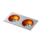 Lampa wpuszczana HUGO 2 DOWNLIGHT AZ1737 Azzardo Podwójna minimalistyczna i techniczna w kolorze aluminium - 5