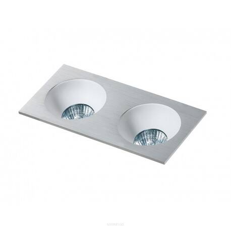 Lampa wpuszczana HUGO 2 DOWNLIGHT AZ1737 Azzardo Podwójna minimalistyczna i techniczna w kolorze aluminium