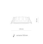 Łazienkowa oprawa sufitowa / spot LED CL Kos 8W 680lm 4000K biała wpuszczana Ø12cm IP44 8781 - 2