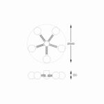 Lampa sufitowa pięcioramienna MIDA szczotkowany mosiądz Zuma Line C0583-05C-2GHF - 2