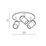 Lampa sufitowa NOEMIE 3 ROUND AZ2556 Azzardo 3 tuby na okrągłej podsufitce IP44  - 2