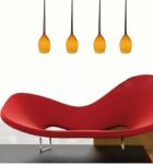 Lampa wisząca IZZA 4 AZ1227 Azzardo 4 złote zwisy na podłużnej podsufitce nowoczesna czarna amber - 2