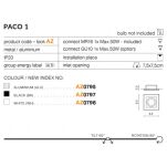 Lampa sufitowa PACO 1 AZ0796 Azzardo Techniczna wpuszczana z ruchomym źródłem światła  - 2
