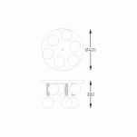 Lampa sufitowa z kulistymi kloszami szczotkowany mosiądz Zuma Line C0583-06D-2GHF - 2