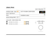 Lampa sufitowa techniczna Plafon Una AZzardo Wpuszczana nowoczesna łazienkowa IP44 3000k/4000K  AZ2773, AZ2772 - 2