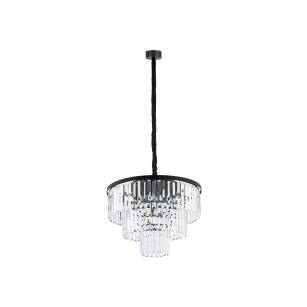 Lamp wisząca / żyrandol Cristal M 9xE14 czarno/przezroczysta 7616