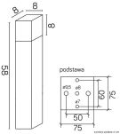 Lampa ogrodowa słupek CUBE CB-580 DG SU-MA PROSTOKĄTNY WYSOKOŚĆ 58 CM ANTRACYT - 4