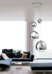 Lampa wisząca SILVER BALL 4 AZ2531 Azzardo Oryginalna i nietypowa klosz ze szkła w kolorze chromu i transparentnego kule różnej wielkości - 2