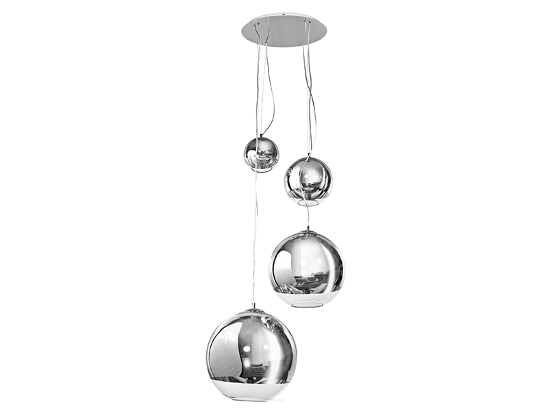 Lampa wisząca SILVER BALL 4 AZ2531 Azzardo Oryginalna i nietypowa klosz ze szkła w kolorze chromu i transparentnego kule różnej wielkości