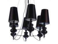 Lampa wisząca BAROCO 6 PENDANT AZ1379 Azzardo Nowoczesna z nutką klasyki czarna tkanina / metal - 2