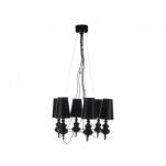 Lampa wisząca BAROCO 6 PENDANT AZ1379 Azzardo Nowoczesna z nutką klasyki czarna tkanina / metal - 3