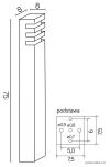 Lampa stojąca zewnętrzna słupek ogrodowy RADO 1 DG SU-MA aluminiowa wysokość 75 cm - 3