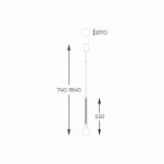 Lampa wisząca zwis MIDA złota kula na G9 Zuma Line P0583-01A-2GHF - 3