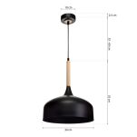 Lampa wisząca Taylor czarna/drewno MILAGRO MLP6218 - 3