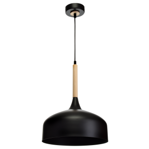 Lampa wisząca Taylor czarna/drewno MILAGRO MLP6218