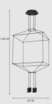 Lampa wisząca LINEA-4 czarna 45 cm ST-5961-4 modernistyczna designerska - 3