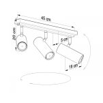 Plafon DIREZIONE 3 Czarny Listwa LED Walec Reflektor LED Regulacja SOLLUX LIGHTING SL.0501 - 3