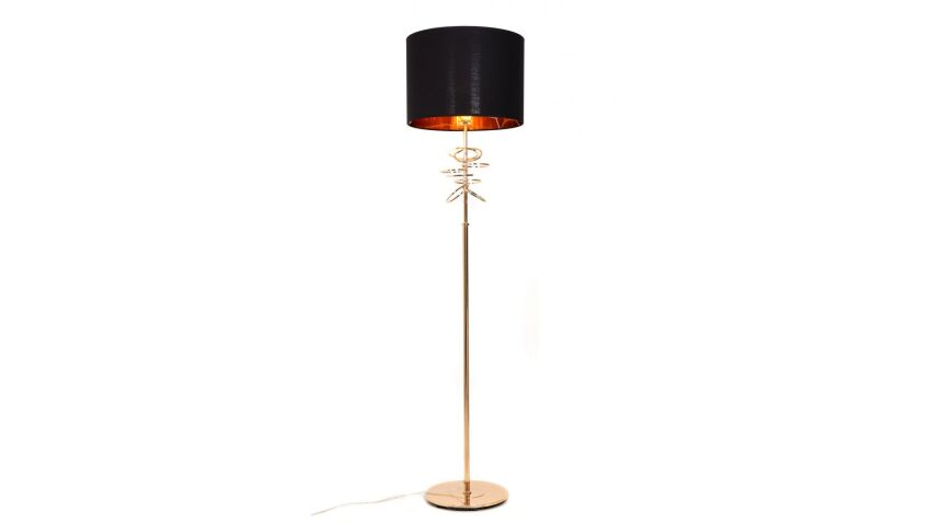 LAMPA STOJĄCA PODŁOGOWA CZARNA MILARI elegancka LUMINA DECO LDF 5530 (GD+BK)