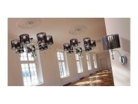 Lampa wisząca IMPRESS 3 Azzardo Trzy materiałowe klosze połączone z eleganckim korpusem ozdobionym kryształkami 3 kolory  - 5