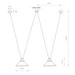 Lampa wisząca Perm II 2xE27 czarno/złota 9147 - 2