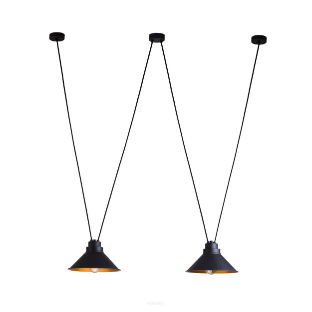 Lampa wisząca Perm II 2xE27 czarno/złota 9147