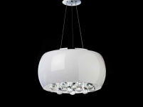 Lampa wisząca   QUINCE 40 AZ0701 Azzardo Stylowa ze szklanym białym kloszem i kryształkami - 2